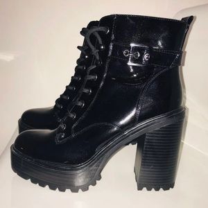 Patent leather black boots size 9